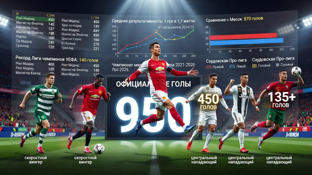 Сколько голов забил Роналду за всю карьеру: актуальные цифры 2026